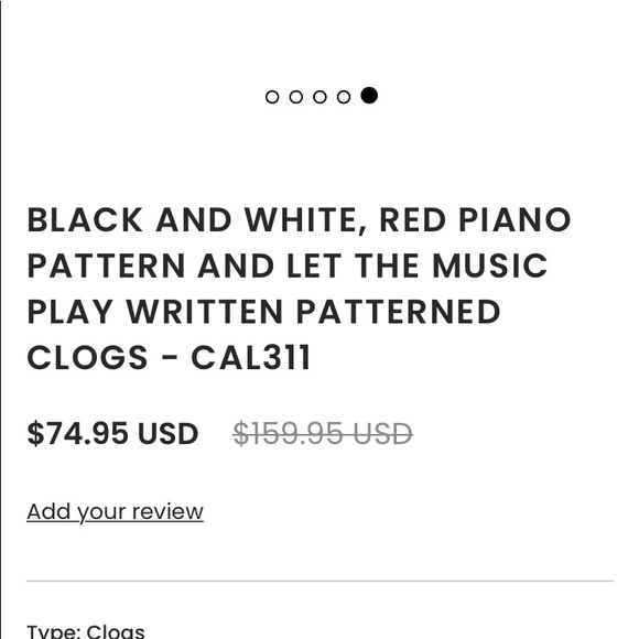 🆕NWOT...CALCEO Red/Blk/Wht Piano Pattern Clogs - Picture 16 of 16